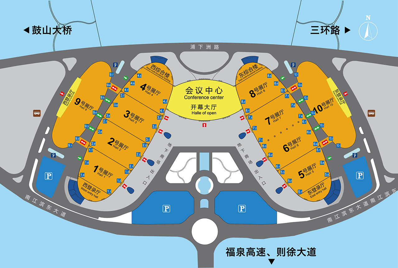 福州海峡国际会展中心展馆区域与布局 福州海峡国际会展中心展馆区域与布局